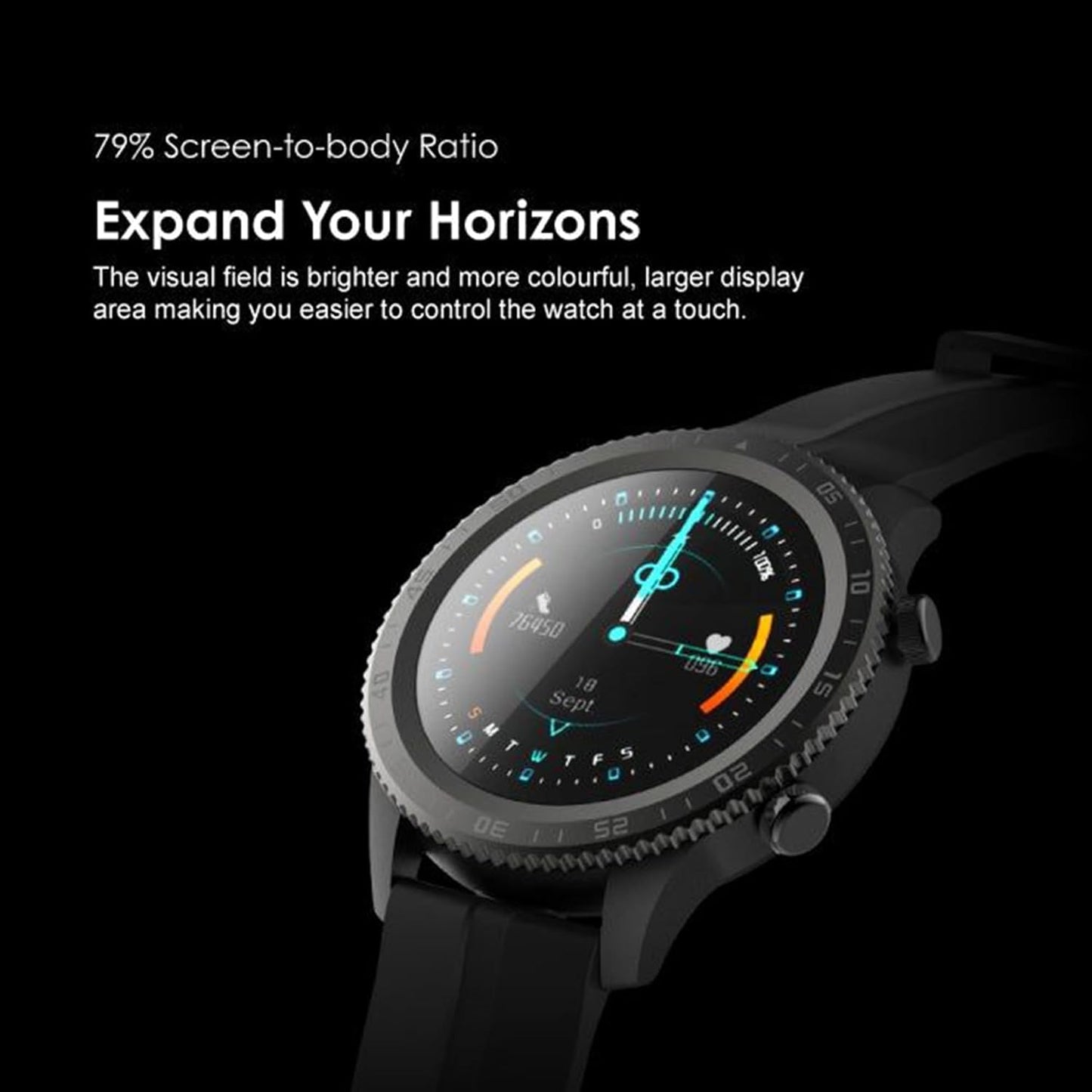 Oraimo TEMPO W3 Smart Watch – Fitness Tracker, Heart Rate Monitor, Black - Aera & Co.